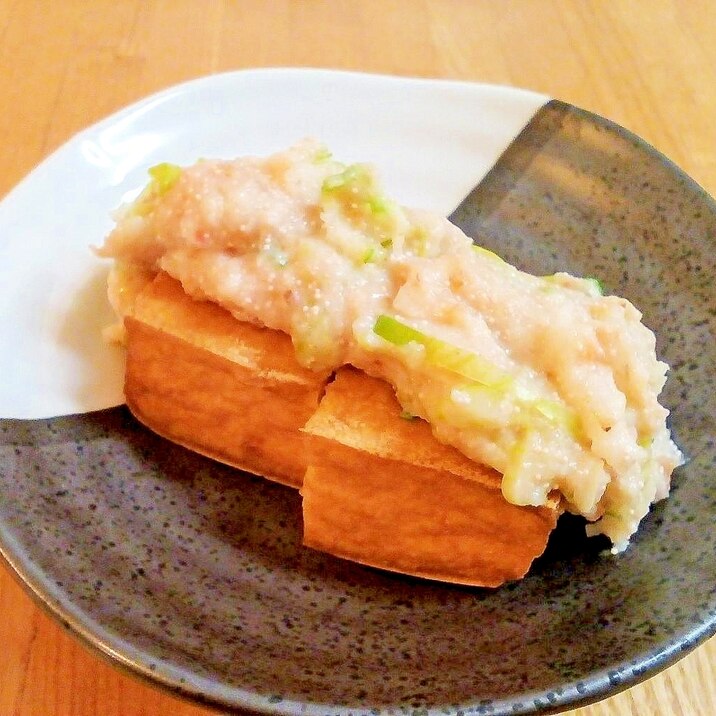 ♪もっちり美味い♡厚揚げの明太とろろがけ♪